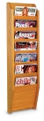 7 POCKET OAK LOBBY WALL LITERATURE RACKS, LIGHT OAK 10.5